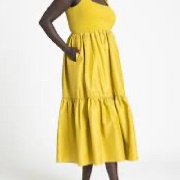 eloquii mixed fabric dress - Picture 2 of 6